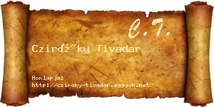Cziráky Tivadar névjegykártya